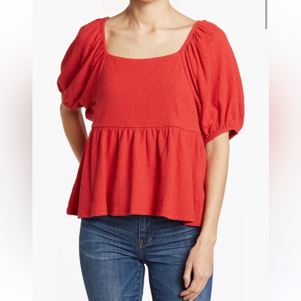 Madewell Dot Puff Sleeve Top